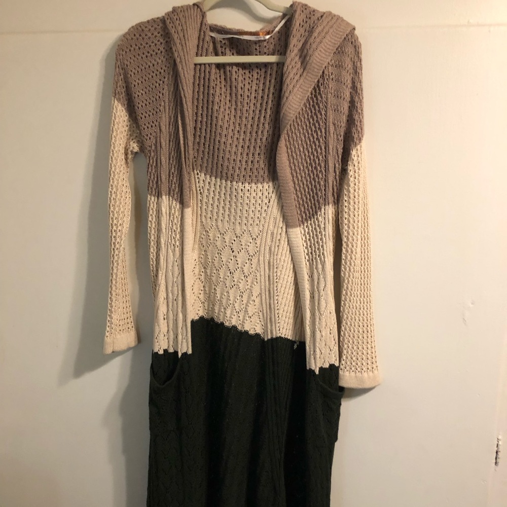 Multicolored long knit sweater